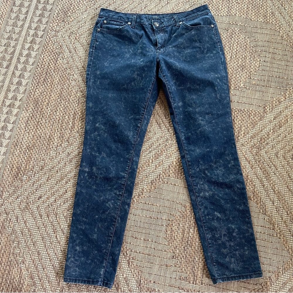 Jessica Simpson Forever Skinny Faux Snakeskin Jeans Blue 31 Regular